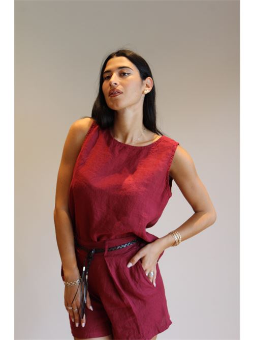 Blusa in lino smanicata DIECI MINUTI | 554444